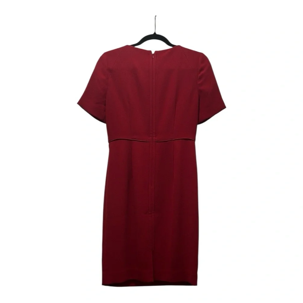 J. Crew Burgundy Short-Sleeve Midi Dress